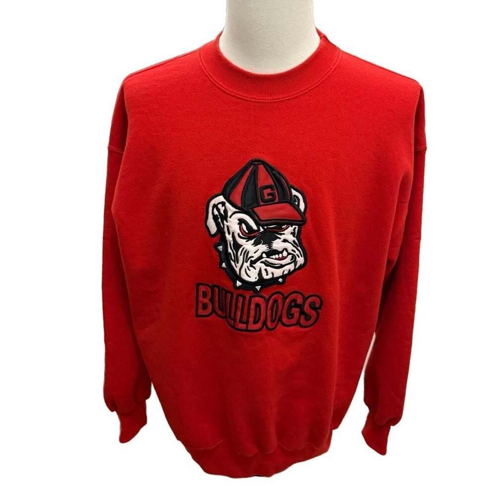 Vintage Nutmeg University of Georgia UGA Bulldogs Sweatshirt XL Red Made in USA